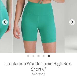 Lululemon Wunder Train 6” Seam Shorts Kelly Green